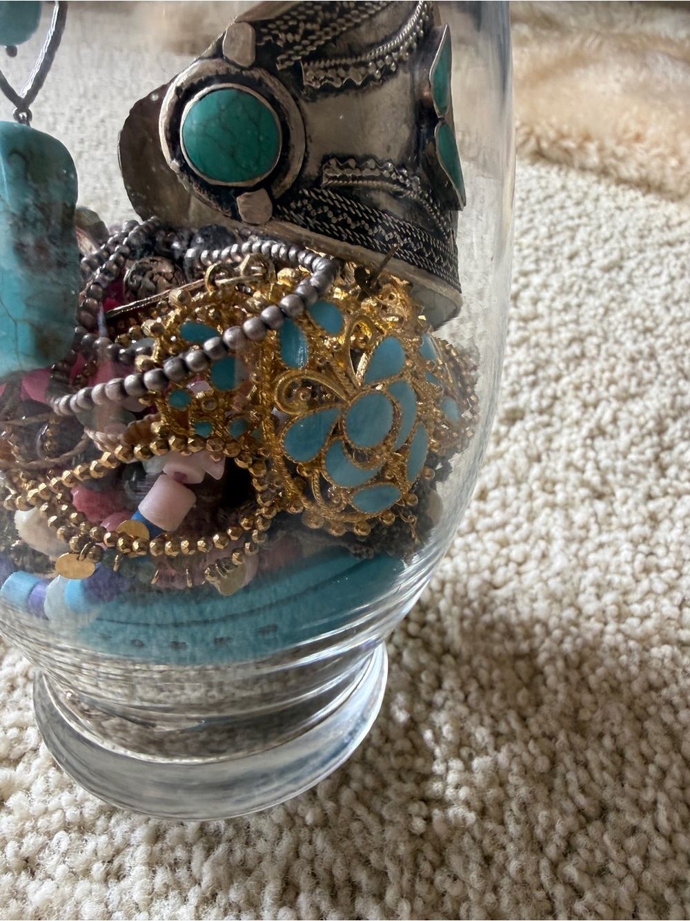 Estate Mystery Jewelry Jar Vintage Boho Gemstone Mixed Wearable Lot - Picture 7 of 15